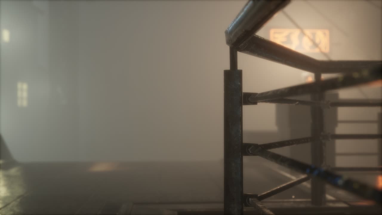 구시가지 거리에서 안개와 함께 비가 오는 밤