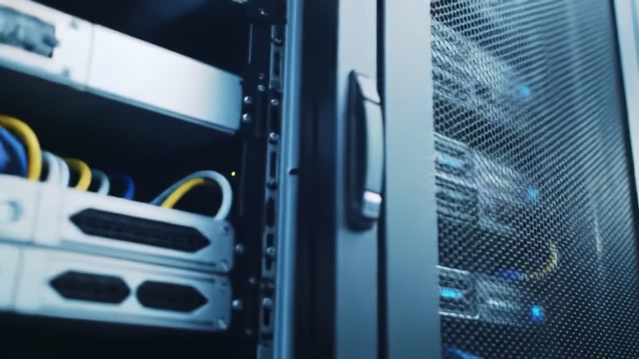 close-up van het serverrack