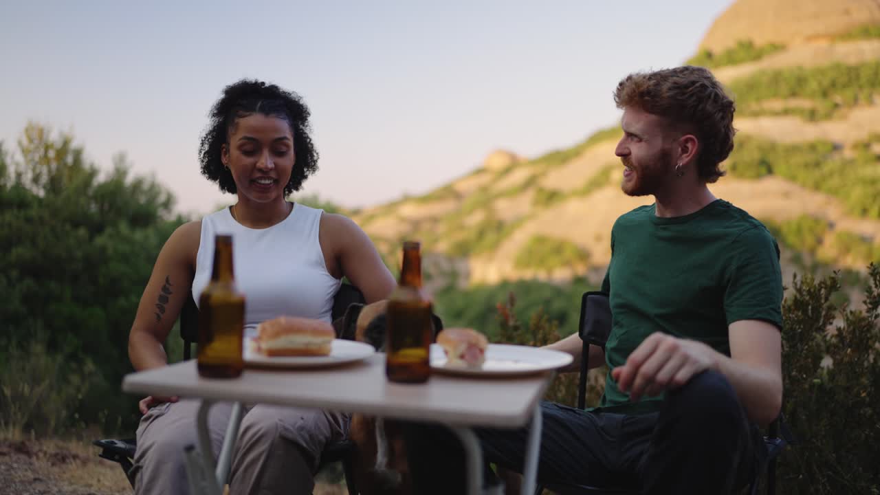 Friends enjoying a picnic outdoors