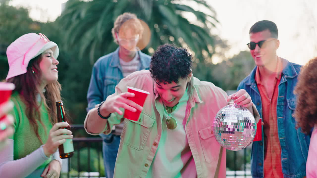 Young Adults Celebrating at an Outdoor Party