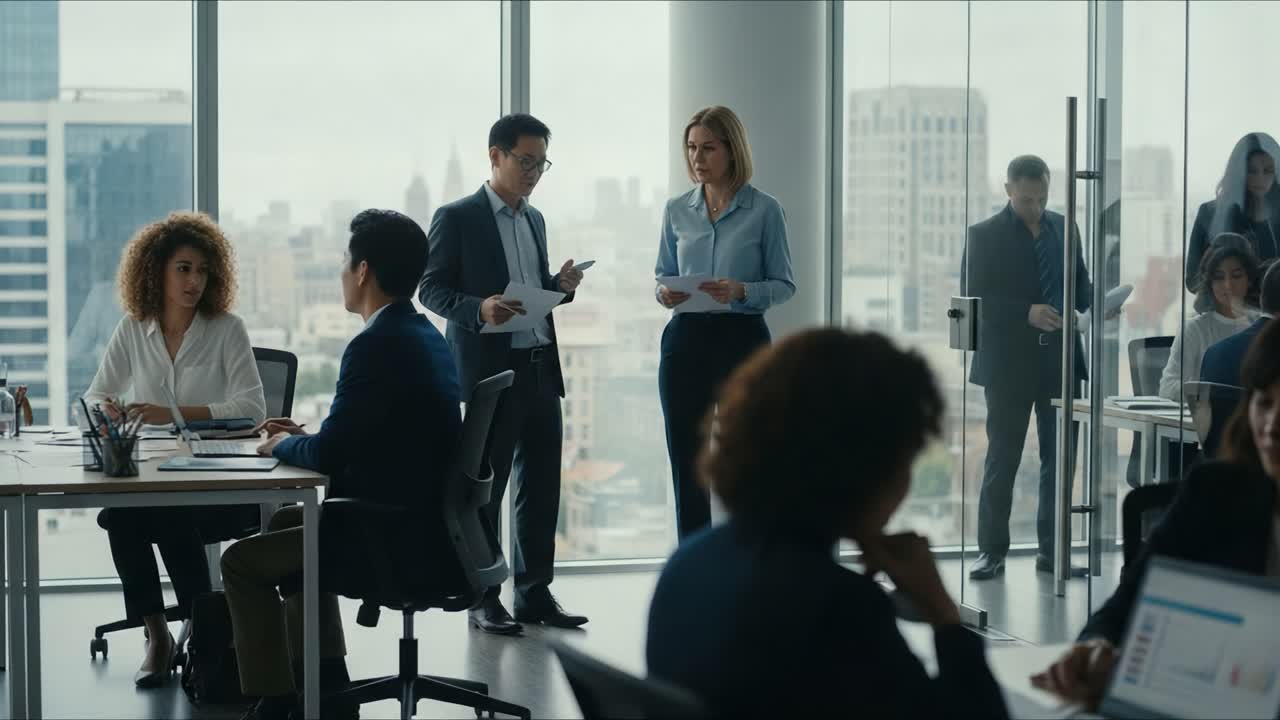 Professionals working in a modern office