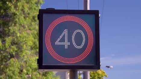 electronic 40 kilometer per hour road sign in australia