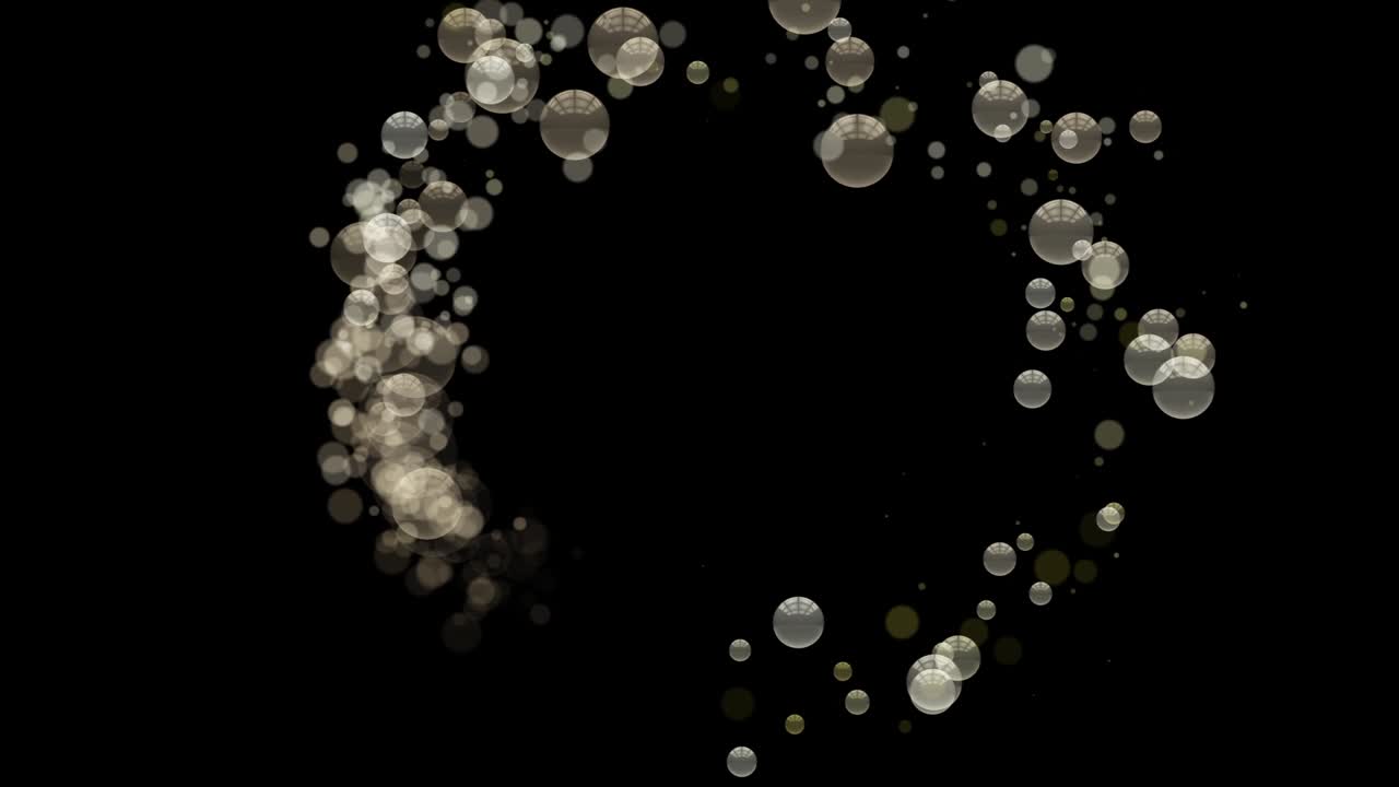 animación fantástica con objetos de burbujas brillantes en movimiento, 4096x2304 bucle 4k