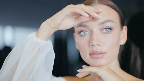 beautiful woman portrait with makeup