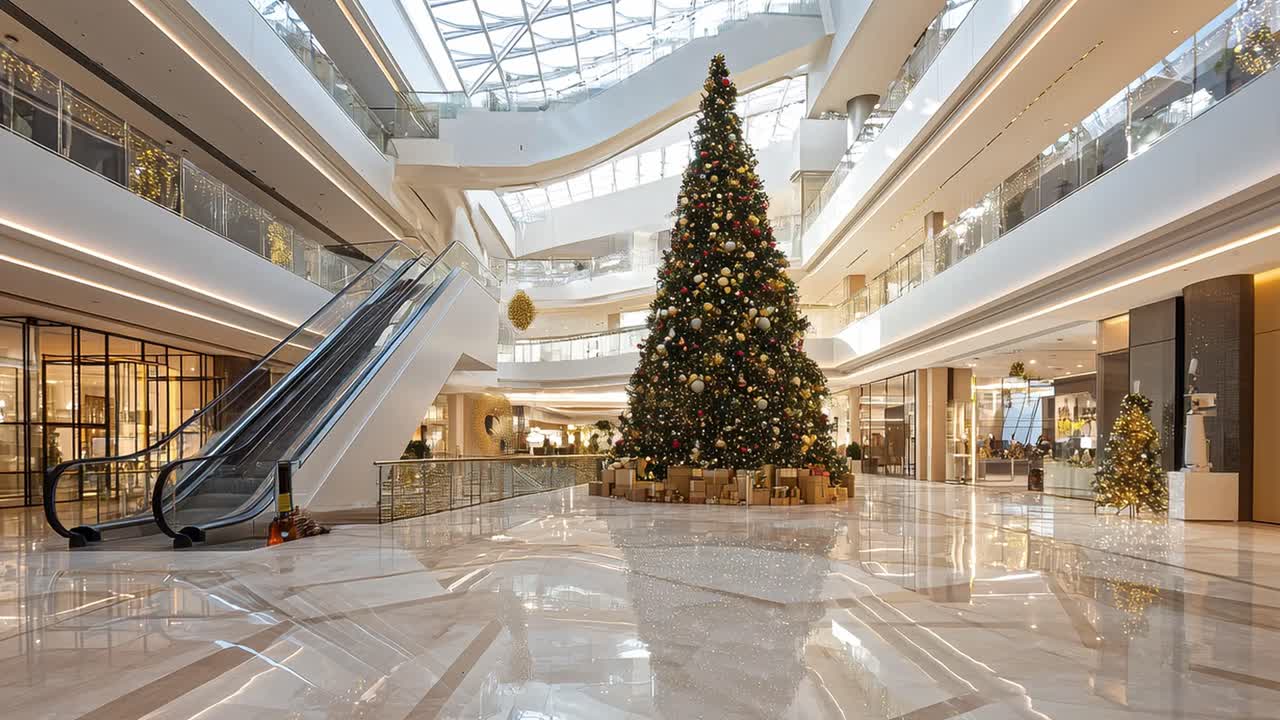 쇼핑몰 에 있는 크리스마스 트리