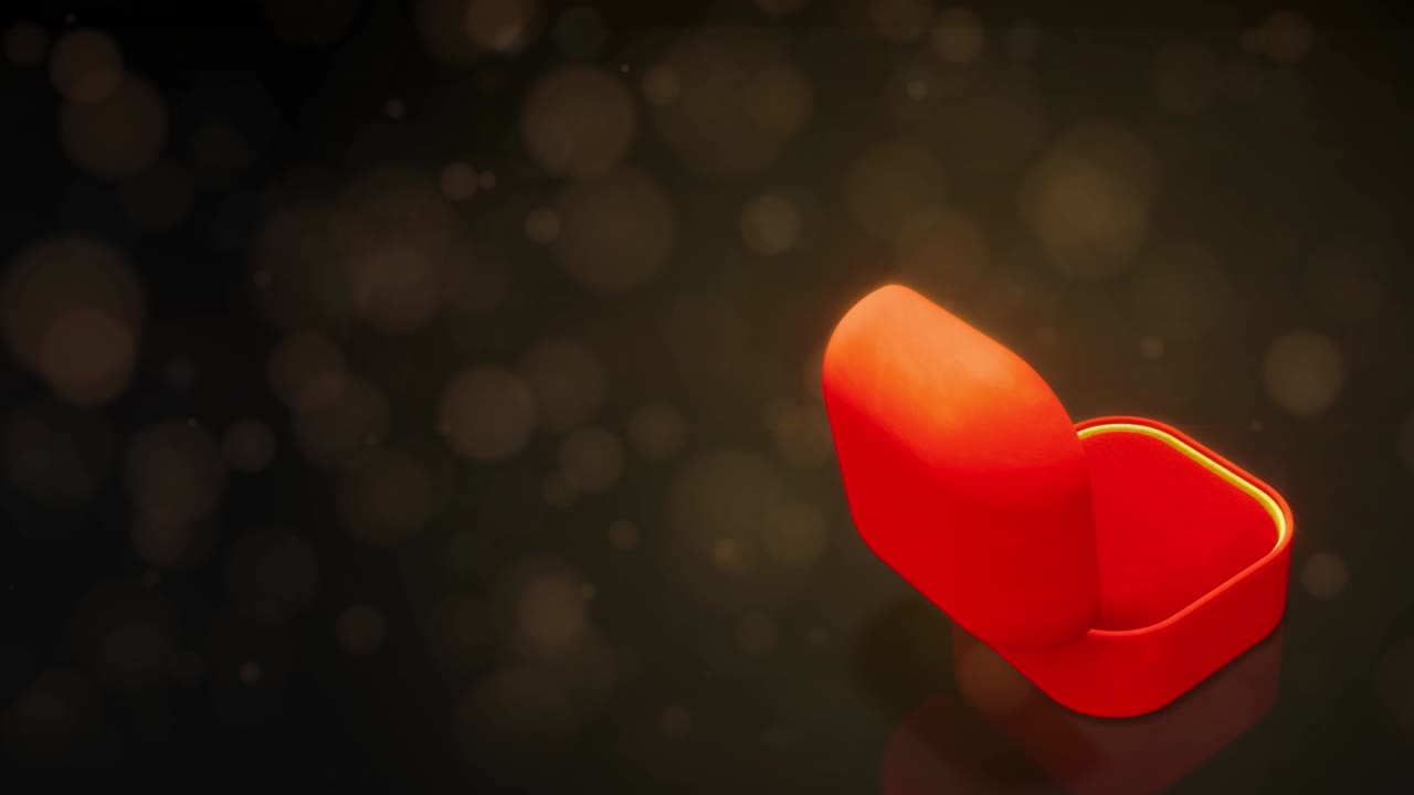 красный и золотой открытые ювелирные подарки коробка поворачивать - цикл видео