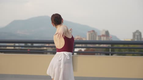 Outside-ballet-dancing-alone-on-a-roof-top