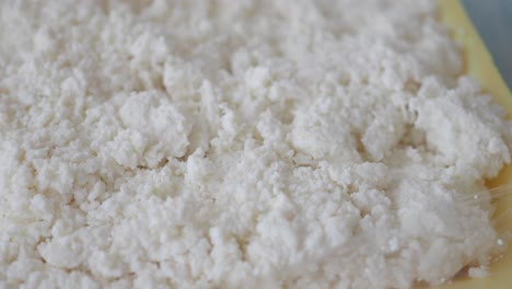 close-up of white powder texture