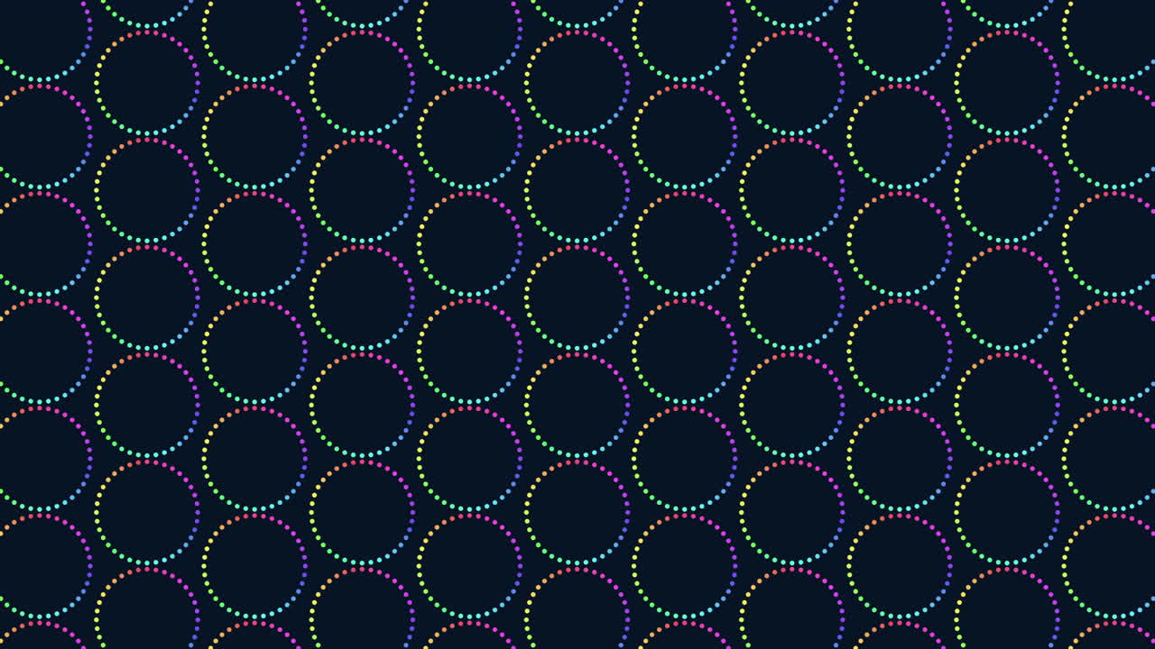 Circular pattern of overlapping shades of purple and blue circles on black background