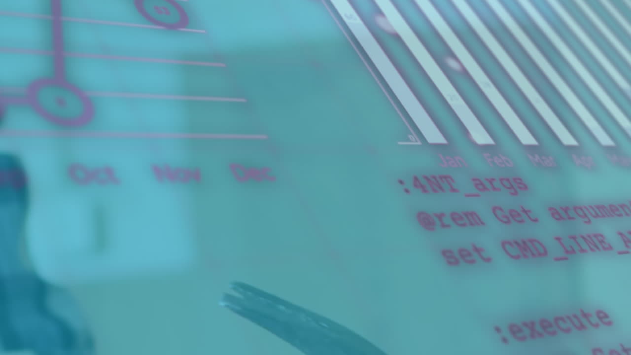 망치 위의 데이터 처리를 가진 지구상의 애니메이션