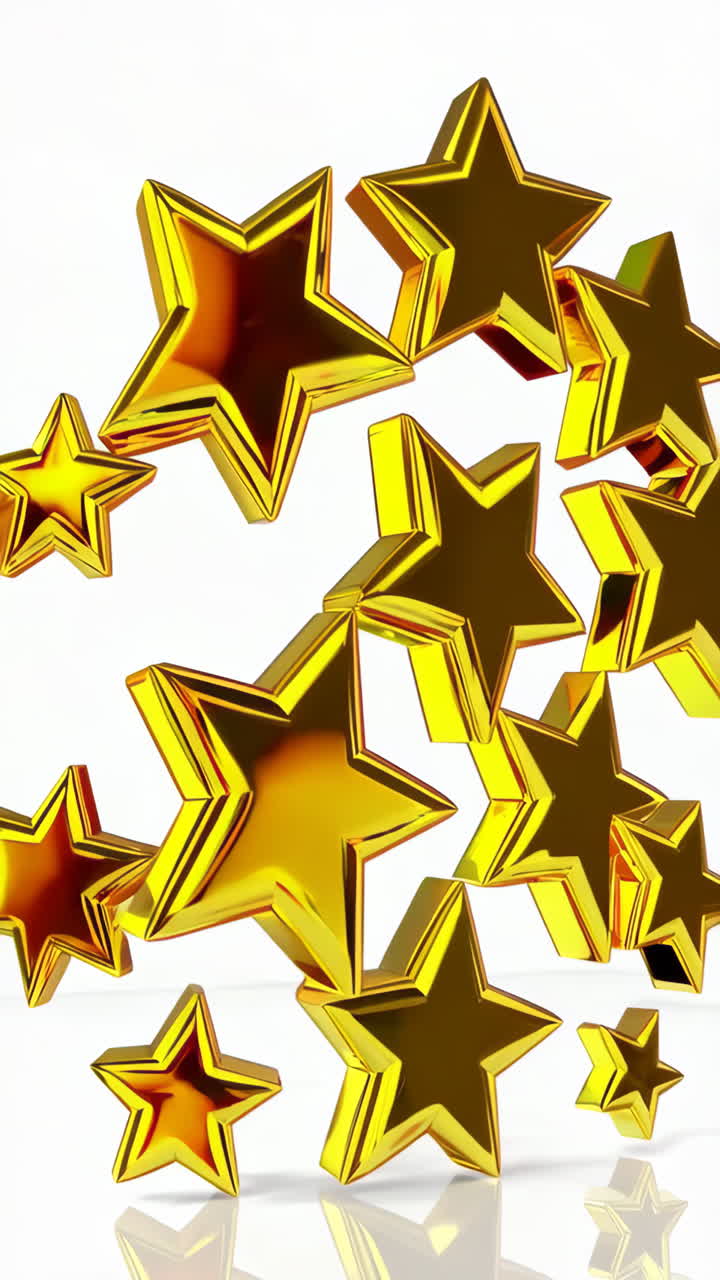 Shiny Golden Stars on White Background
