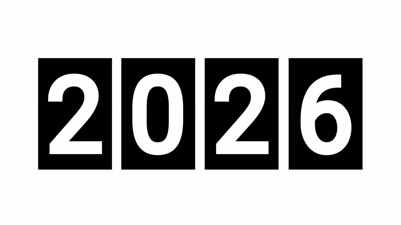 Contatore digitale animato che rivela l'anno 2027