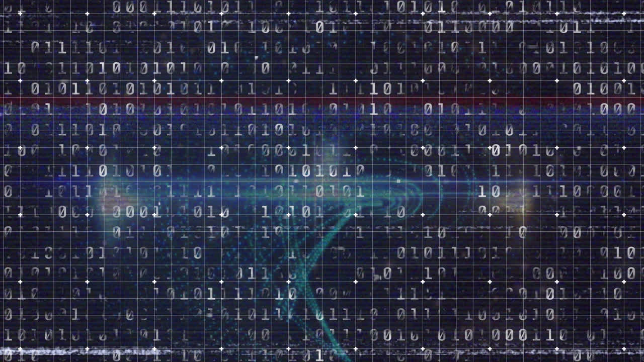 Animation of interference over binary coding and light trails