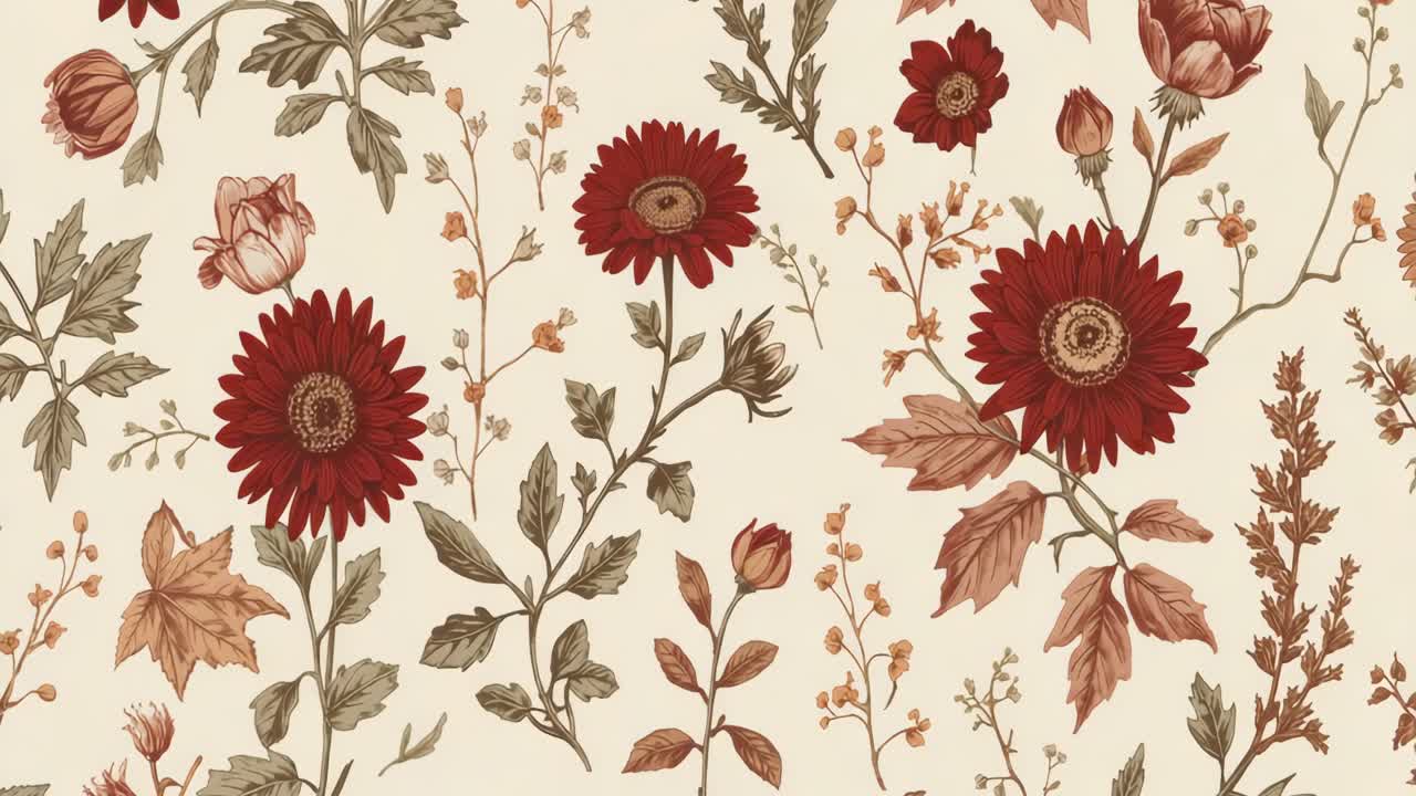 Floral seamless pattern background design with vintage flowers