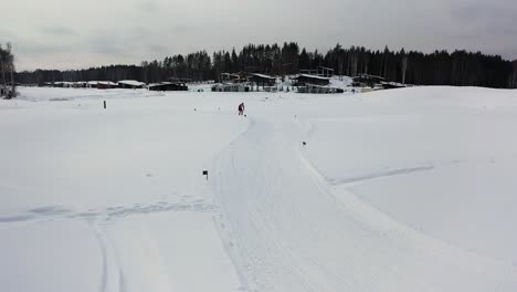 esquí de fondo en un paisaje nevado