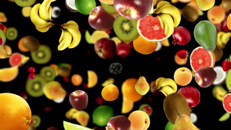 fondo de frutas que caen, bucle, con canal alfa