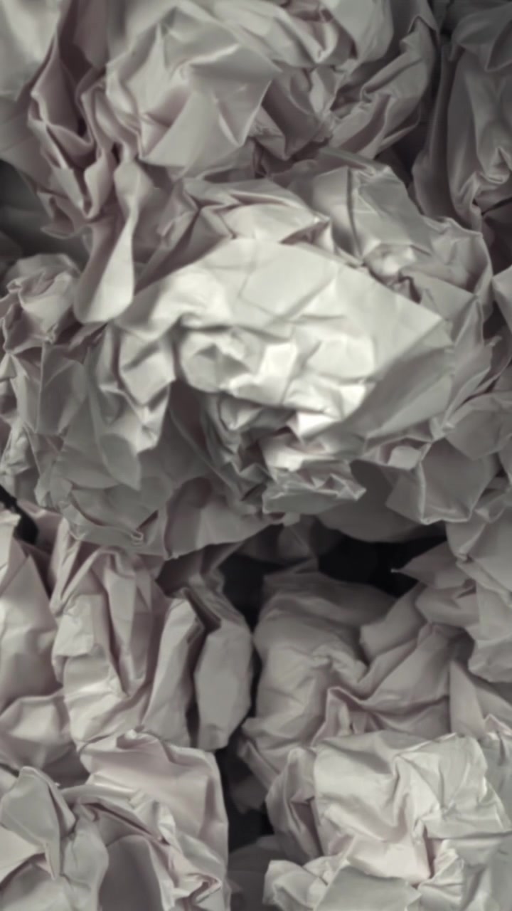Close-up View of Crumpled White Paper Balls