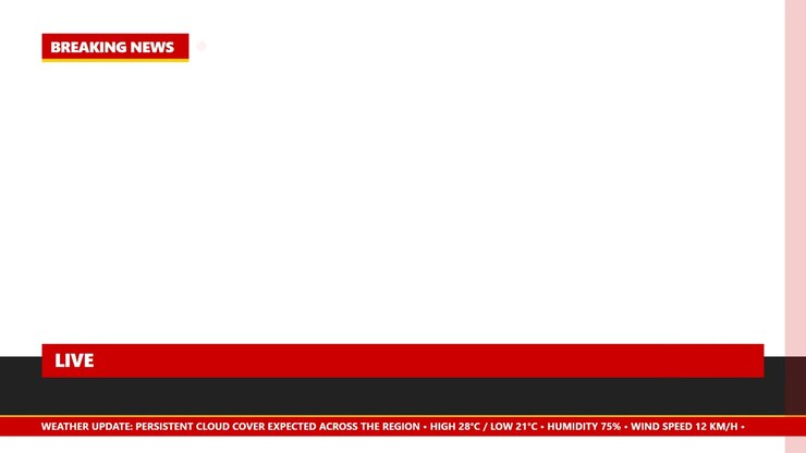 Grafisk overlay til nyhedsudsendelse med vejrticker