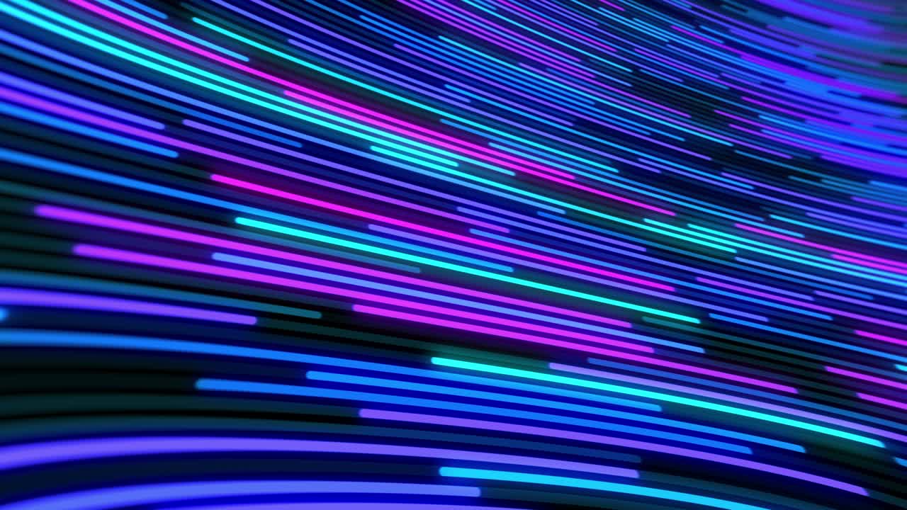 líneas en movimiento de neón, animación abstracta