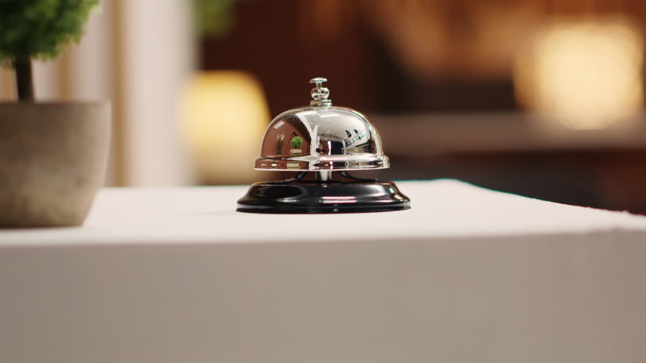 Concierge bell on check in desk