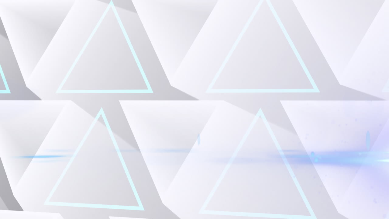 animación de una red brillante de formas de triángulos blancos en 3d