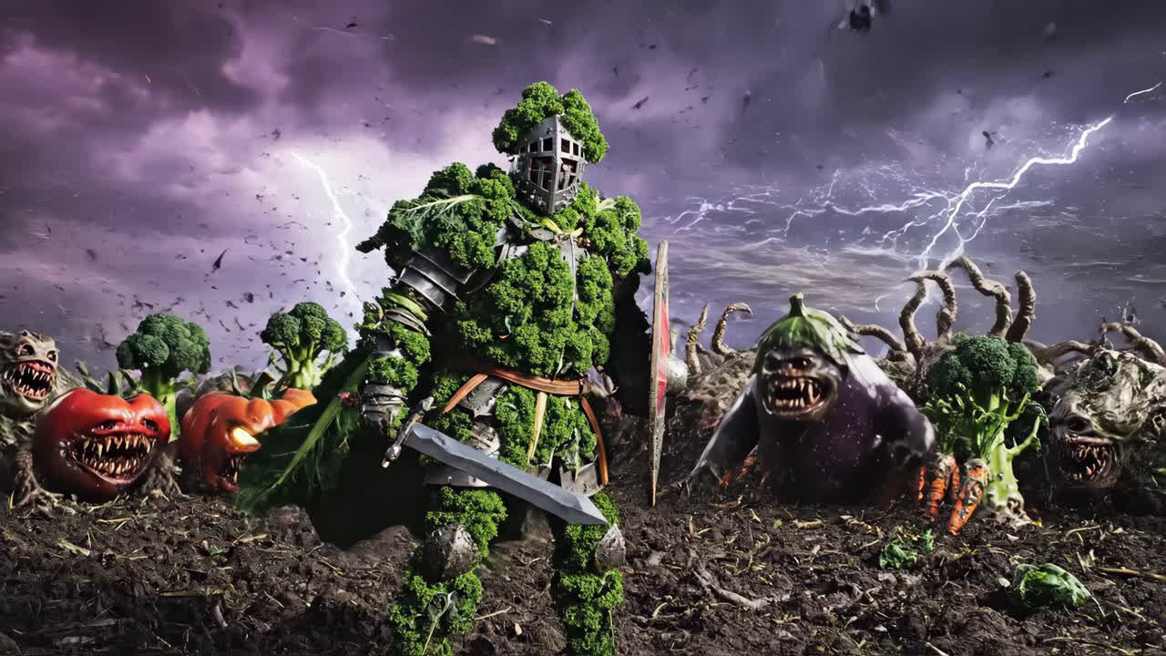 Vegetable Knight vs. Vegetable Monsters