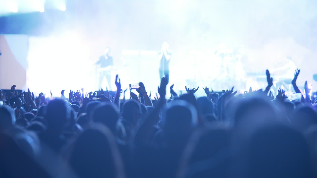 Fan entusiasti e felici che applaudono al concerto