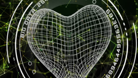 animation of heart in scope over networks of connections