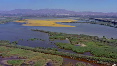 vista aérea de la naturaleza española lago panta de