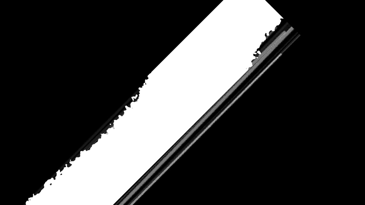 Forma diagonale bianca astratta che si espande su sfondo nero