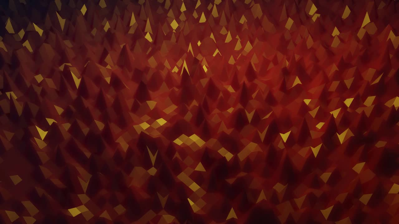 estilo creativo abstracto bajo fondo poli en 4k. ondas abstractas se mueven en superficie brillante en bucle. animación suave y sin costuras. simple geometría minimalista bg. colores rojo naranja