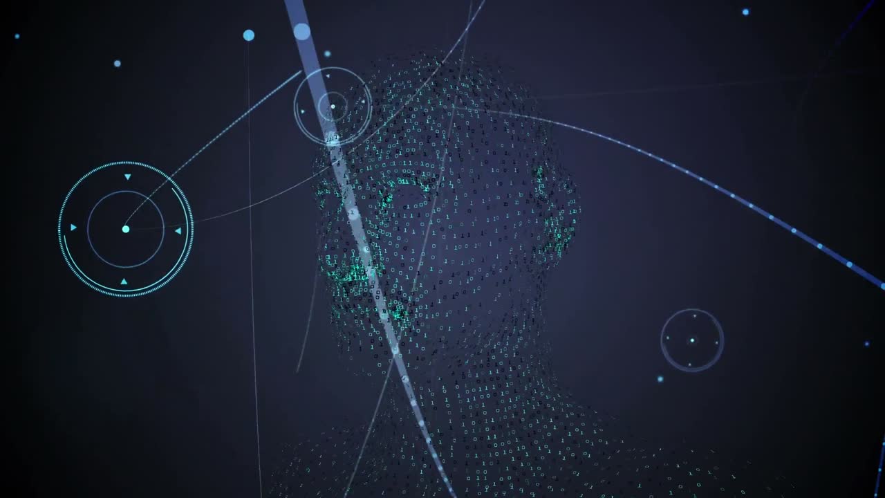 animación de la red de conexiones y procesamiento de datos sobre el modelo del cuerpo humano