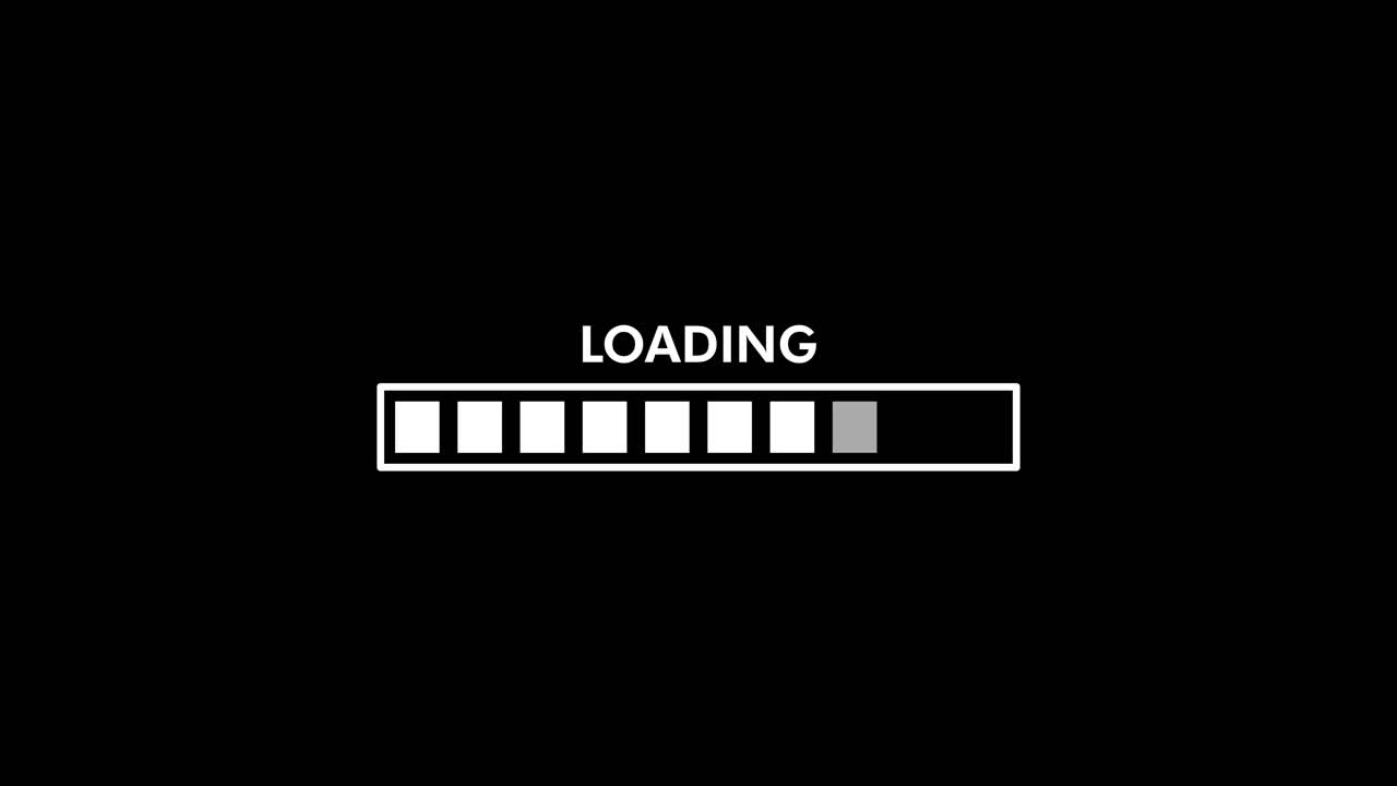 Loading Progress Bar Animation on Black Background