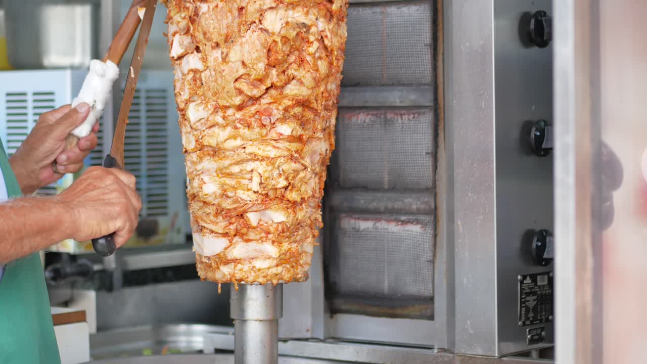 preparación de shawarma