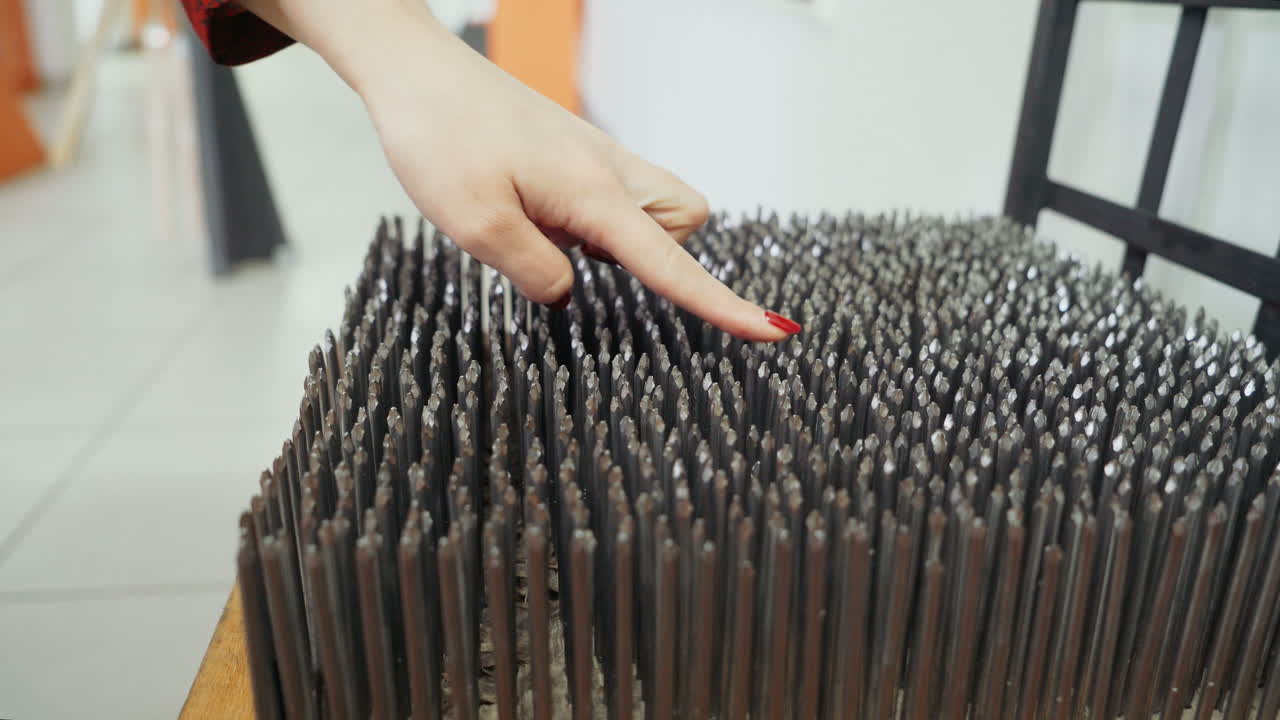 ?hair with metal spikes on the seat. Museum of entertaining sciences