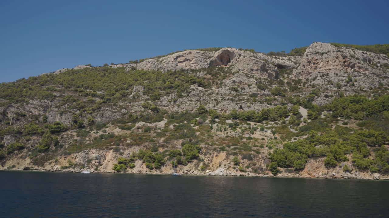Croatian Mountain Range Near The Adriatic Sea Coast. Static Shot
