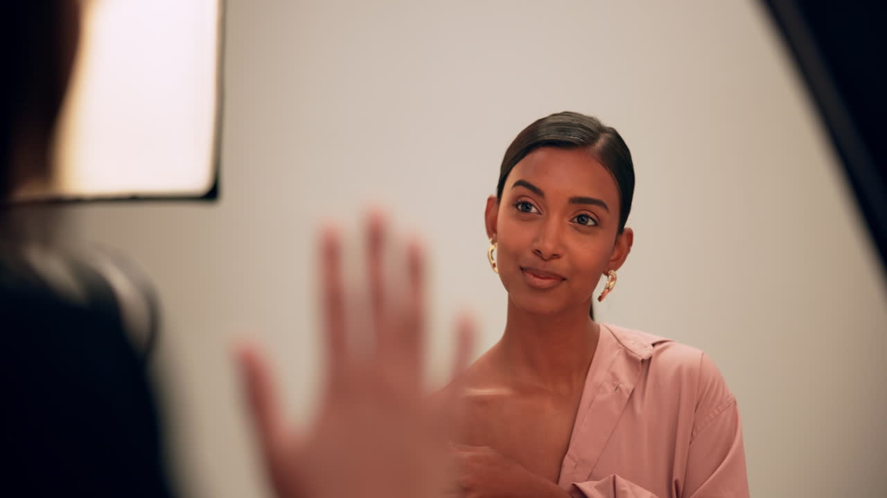 Portrait of a woman in a studio
