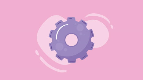 purple gear icon on pink background