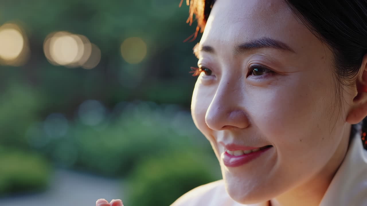 Peaceful Woman in a Garden