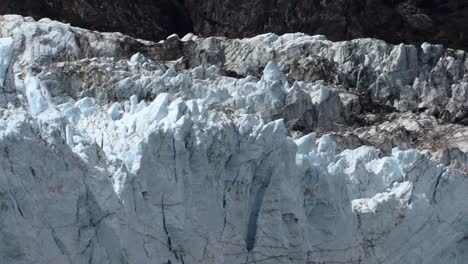 jagged peaks of ice on top of margerie glacier form a unique shape