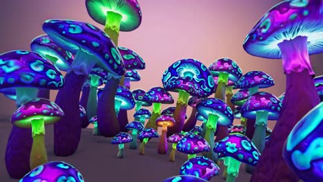 glowing psychedelic mushrooms