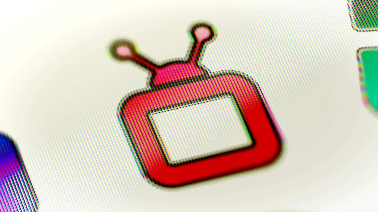 TV icon on the screen. Looping.