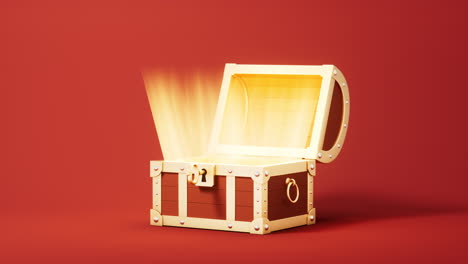 opened retro treasure box and gift box, 3d rendering.