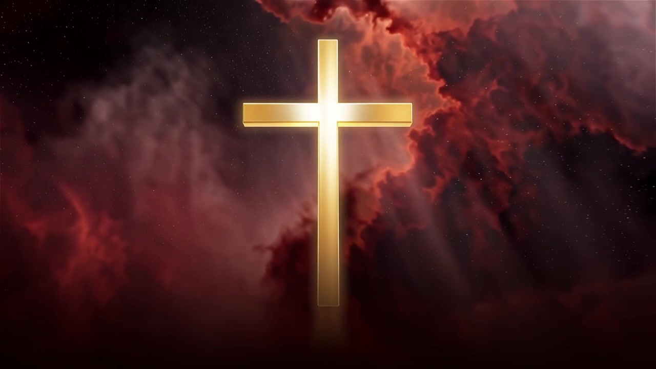 Croce Cristiana Luce Celestiale Sfondo per il Culto.