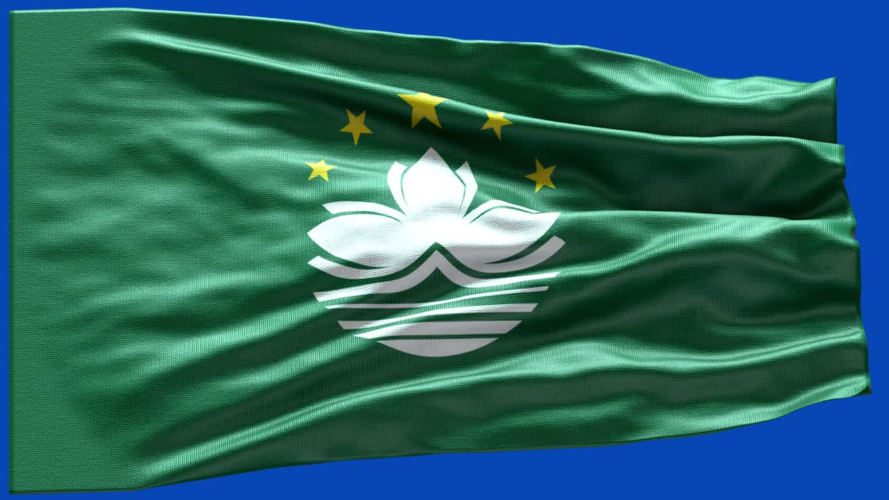 4k Highly Detailed Flag Of Macau - Macau Flag High Detail - National flag Macau wave Pattern loopable Elements