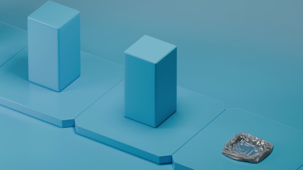 추상적인 파란색 기하학적 제품 프레젠테이션