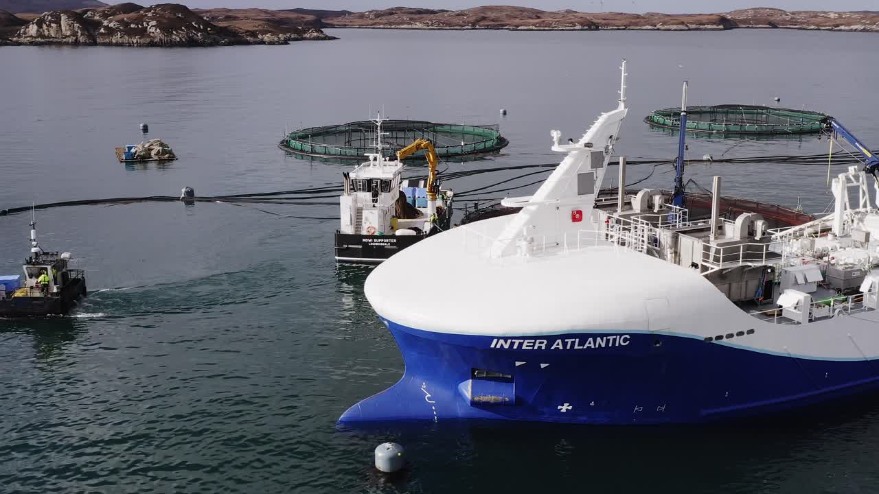 ⁇ 시 보트, 물고기 펜과 물고기 농장 우물 보트의 원형 드론  ⁇