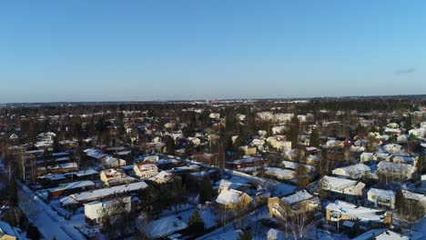 drone footage of beautiful finnish nature during the winter
