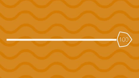 Animation-of-numbers-and-pattern-moving-on-seamless-loop-on-orange-background