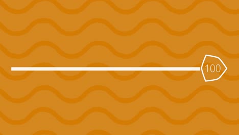 animation of numbers and pattern moving on seamless loop on orange background